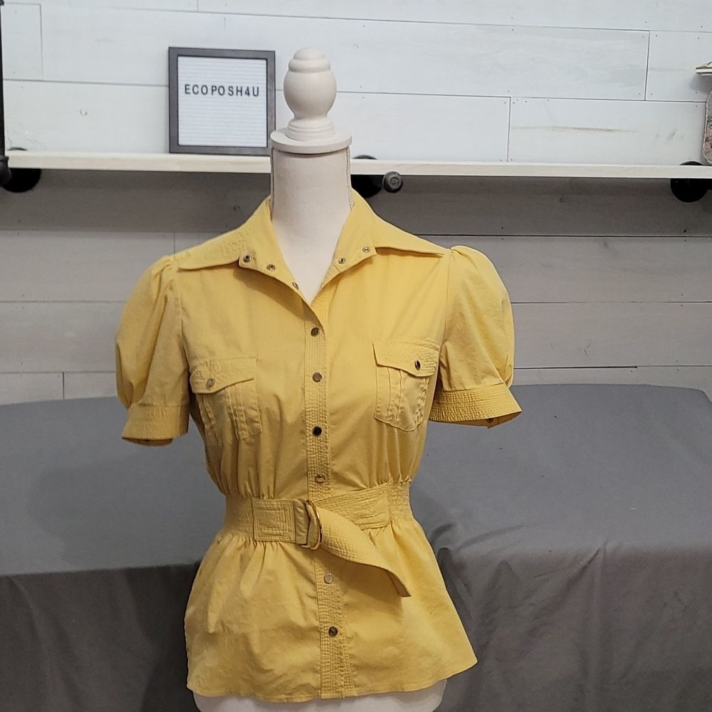 bebe yellow blouse - Medium